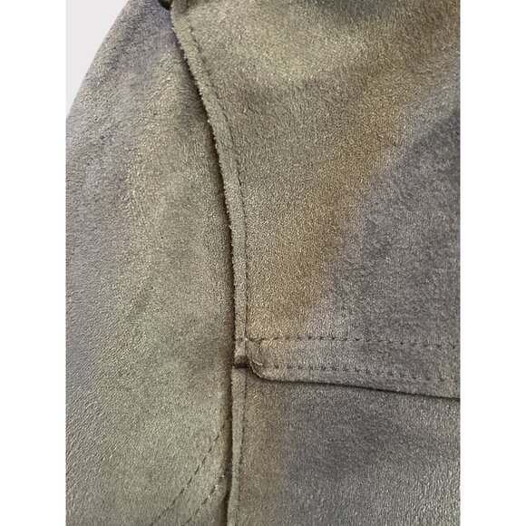 Tahari Womens Gray Suede Moto Jacket Zip Front Modern Chic Outerwear XL Fallcore - Picture 5 of 7